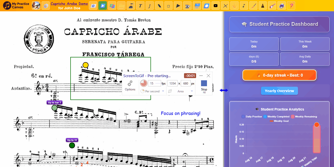Demo: Teacher views and reviews student practice videos