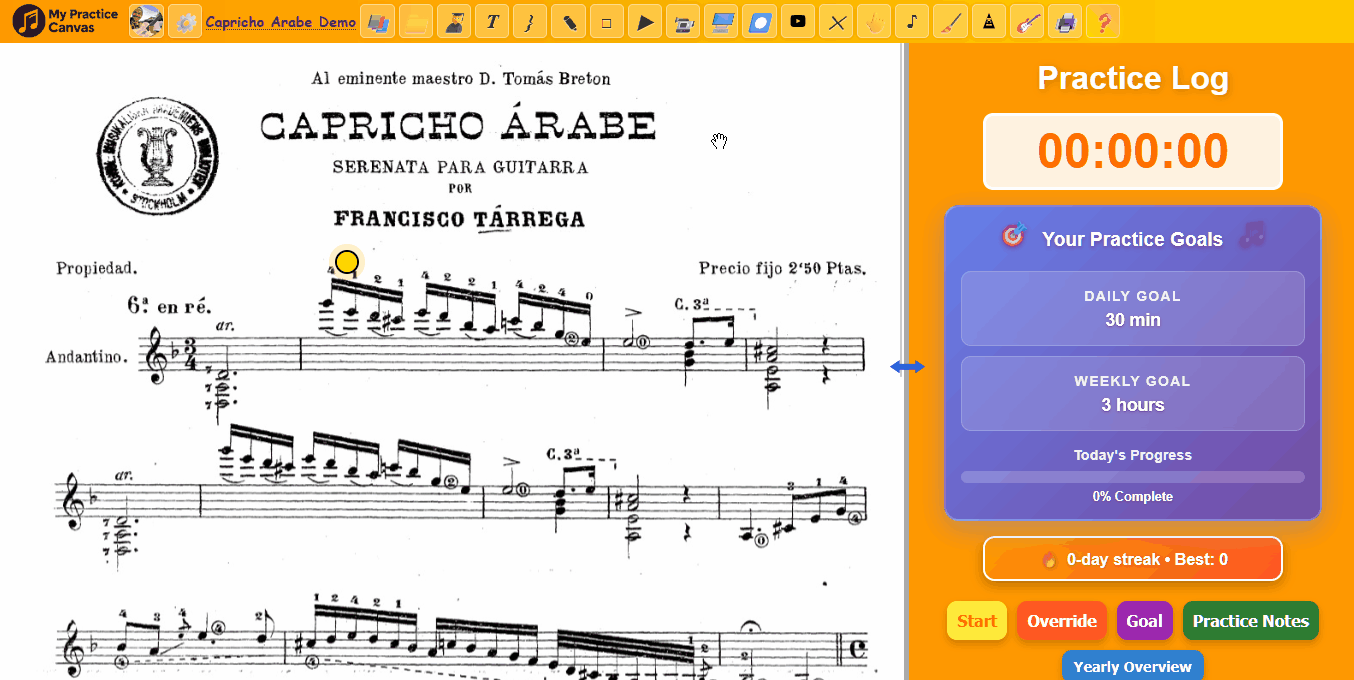Demo: Create and play demo loops on sheet music